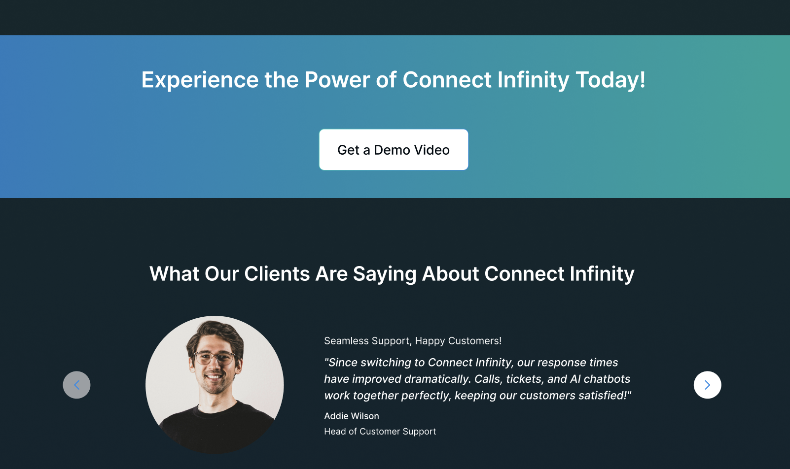 Connect Infinity Product Page - Alternate View