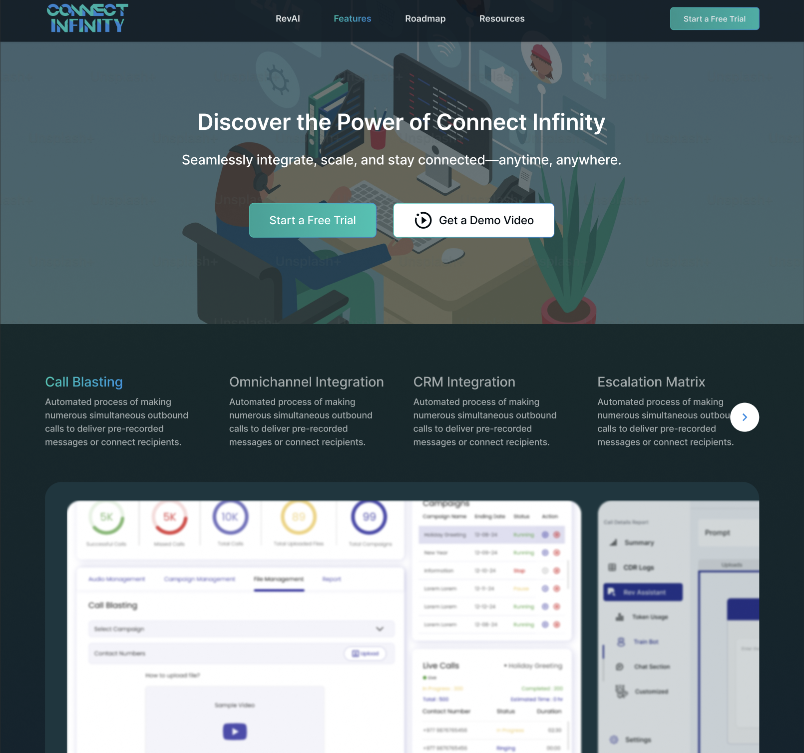 Connect Infinity Product Page - Features