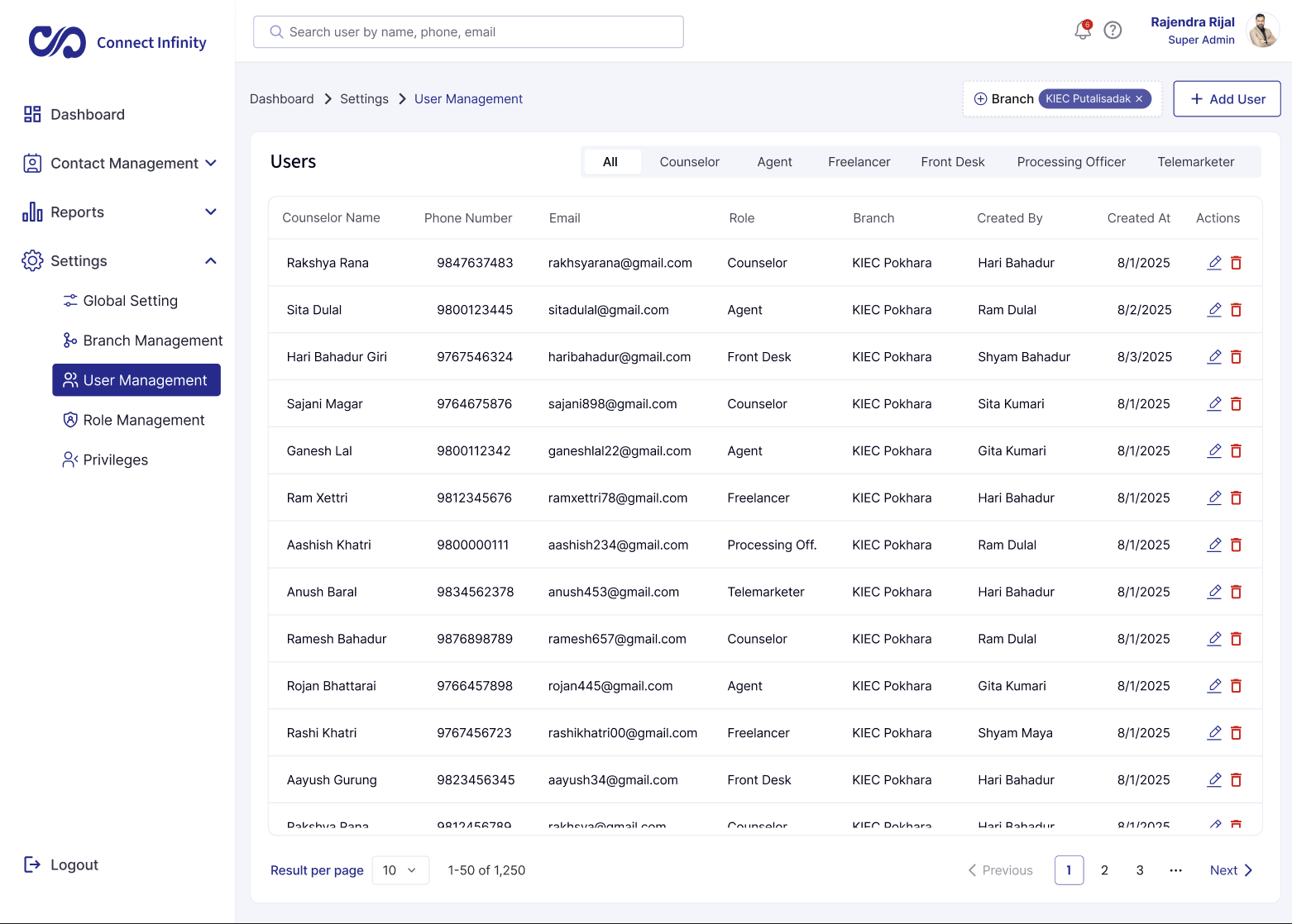 CRM - Action Stream