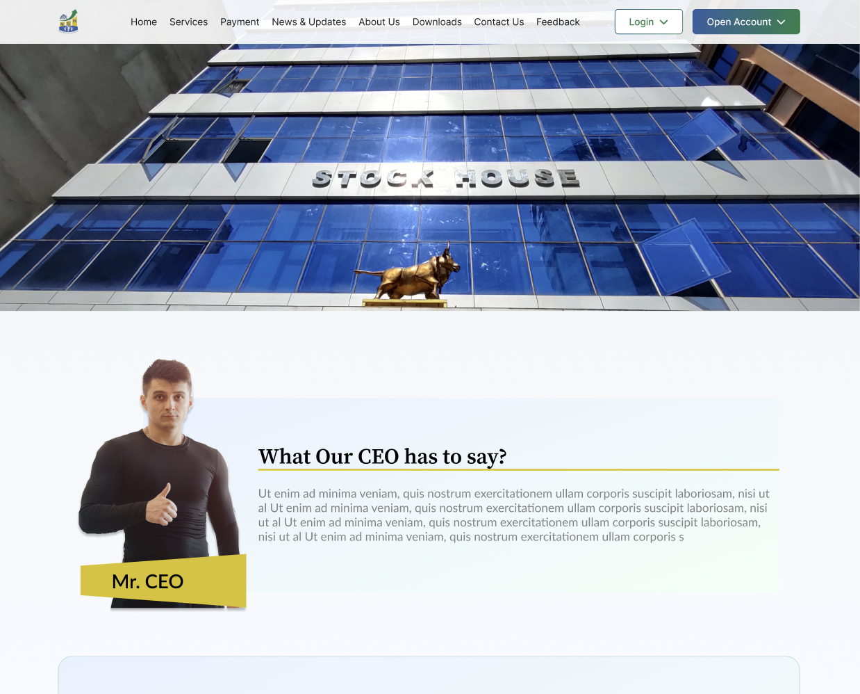 Nepal Stock House Website - Secondary View