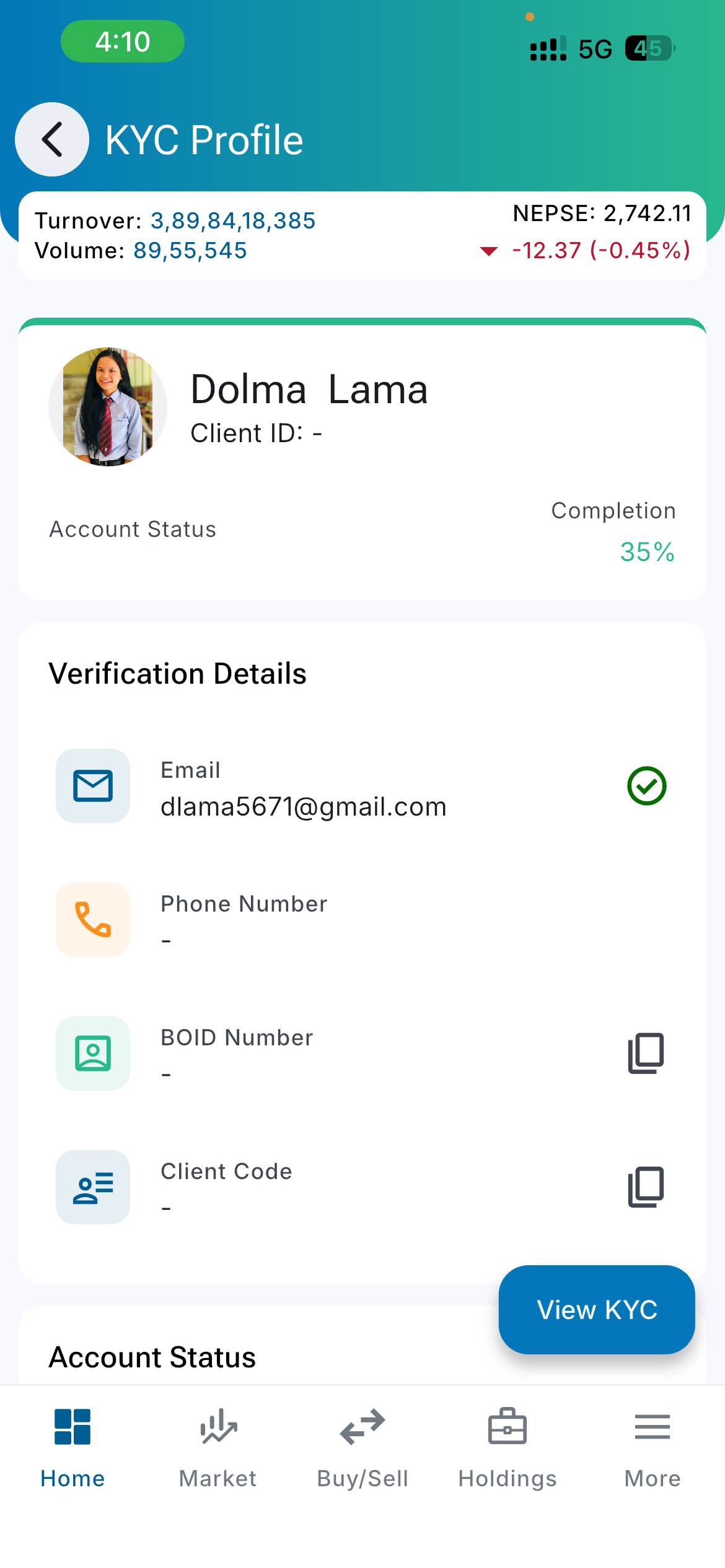 Self Service App(SSA) - Profile